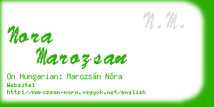 nora marozsan business card